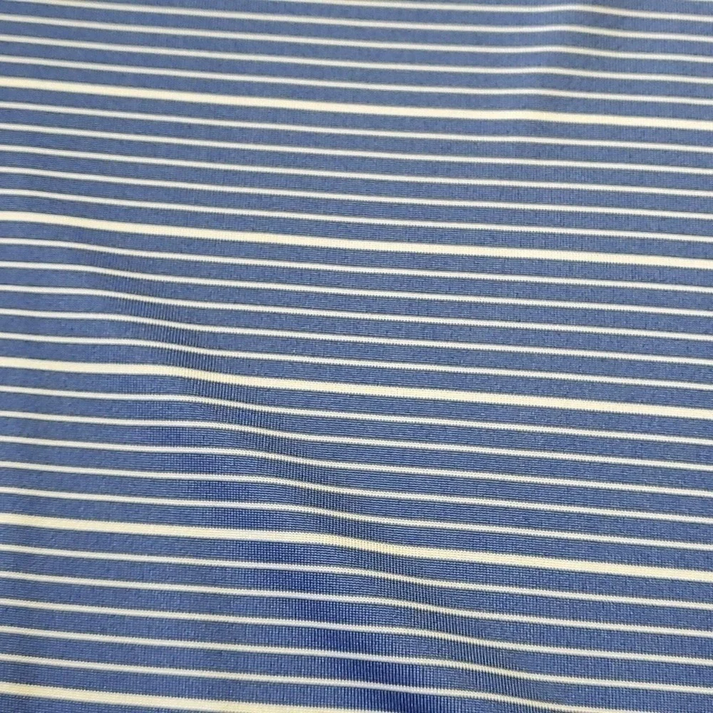 ADIDAS, Mens blue and white striped polo shirt. Size large Great used condition.